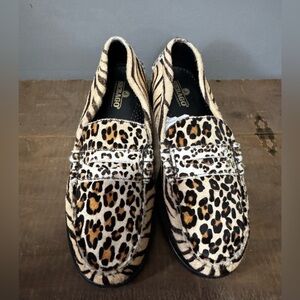 Sebago Pony Hair Loafers Men’s Size 9 Animal Print Zebra Leopard Calf Hair